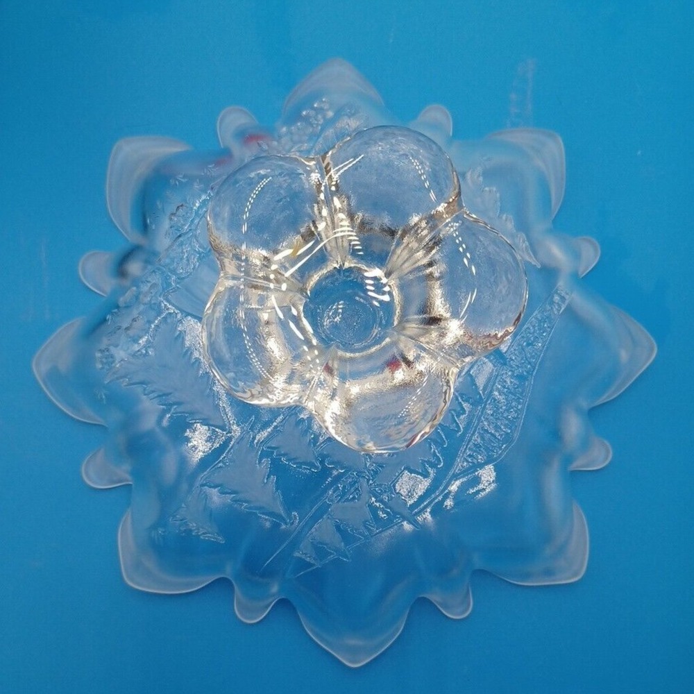 Vtg Clear Mikasa Christmas Story Pedestal Footed Small Cake‎ Serving Platter - Picture 10 of 12